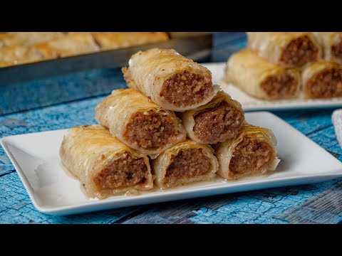 Rolovana baklava orasima, keksom i grizom  