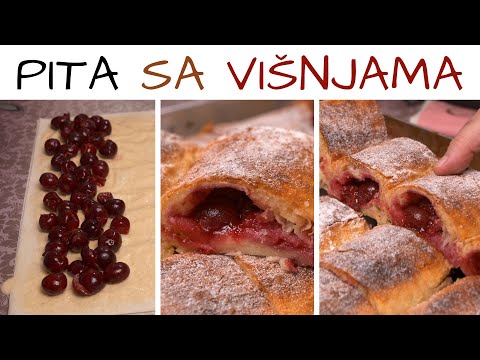 Pita sa višnjama i grizom - brzi kolač na čaše