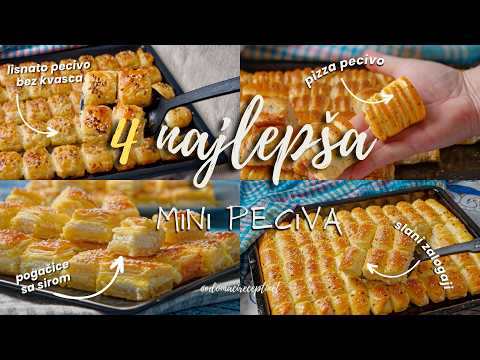 4 MINI PECIVA ZA ROĐENDANE - sir, pica, lisnato - MOŽE SE ZAMRZNUTI
