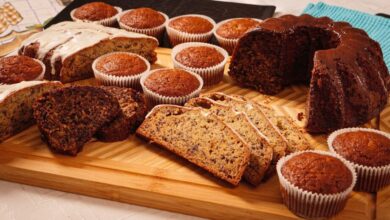 banana bread, banana mafini, banana kuglof